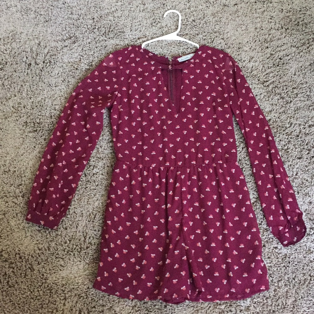 Patterned long sleeve romper